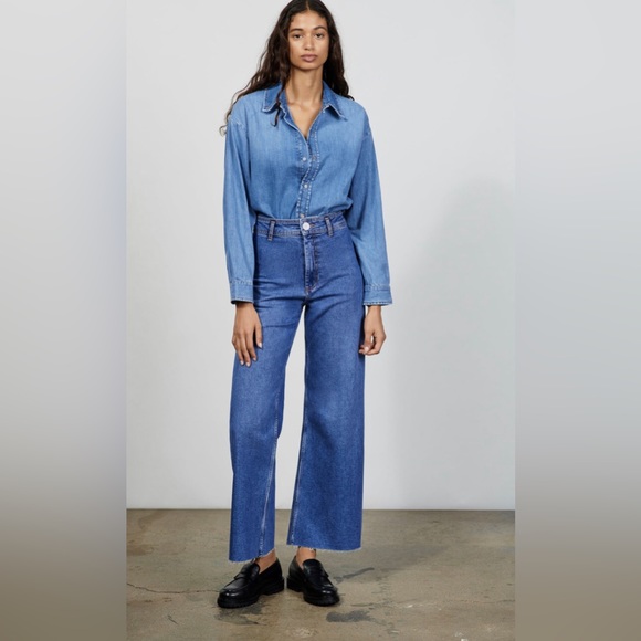 Zara The Marine Striaght Jean NWT 14 - Picture 1 of 16